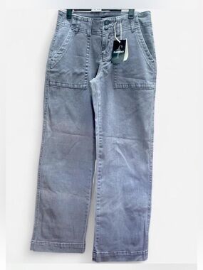 Light Slate Gray Workwear Straight Leg Pants